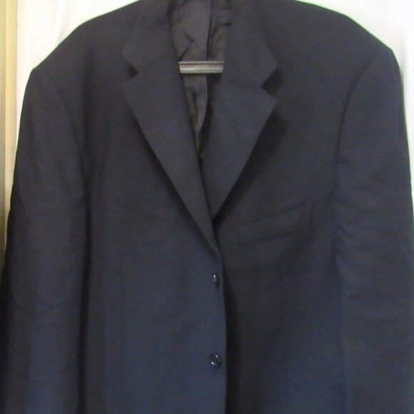 Pronto-Uomo Italian Made, 100% Italian Wool Suit Jacket Size 46 Pure Black  F260 - Picture 1 of 6